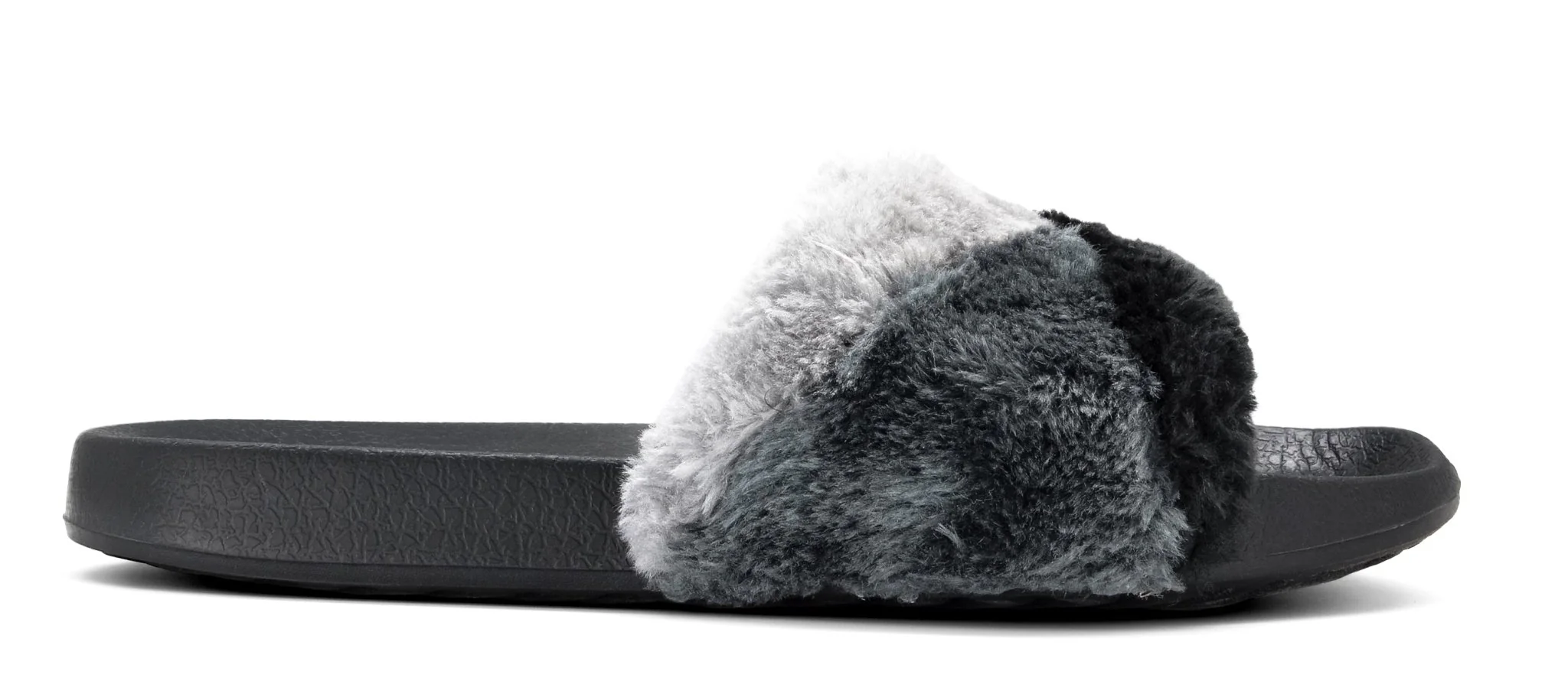 SKECHERS Womens' Furry Slippers Open Toe Indoor Outdoor House Casual Flat Slides
