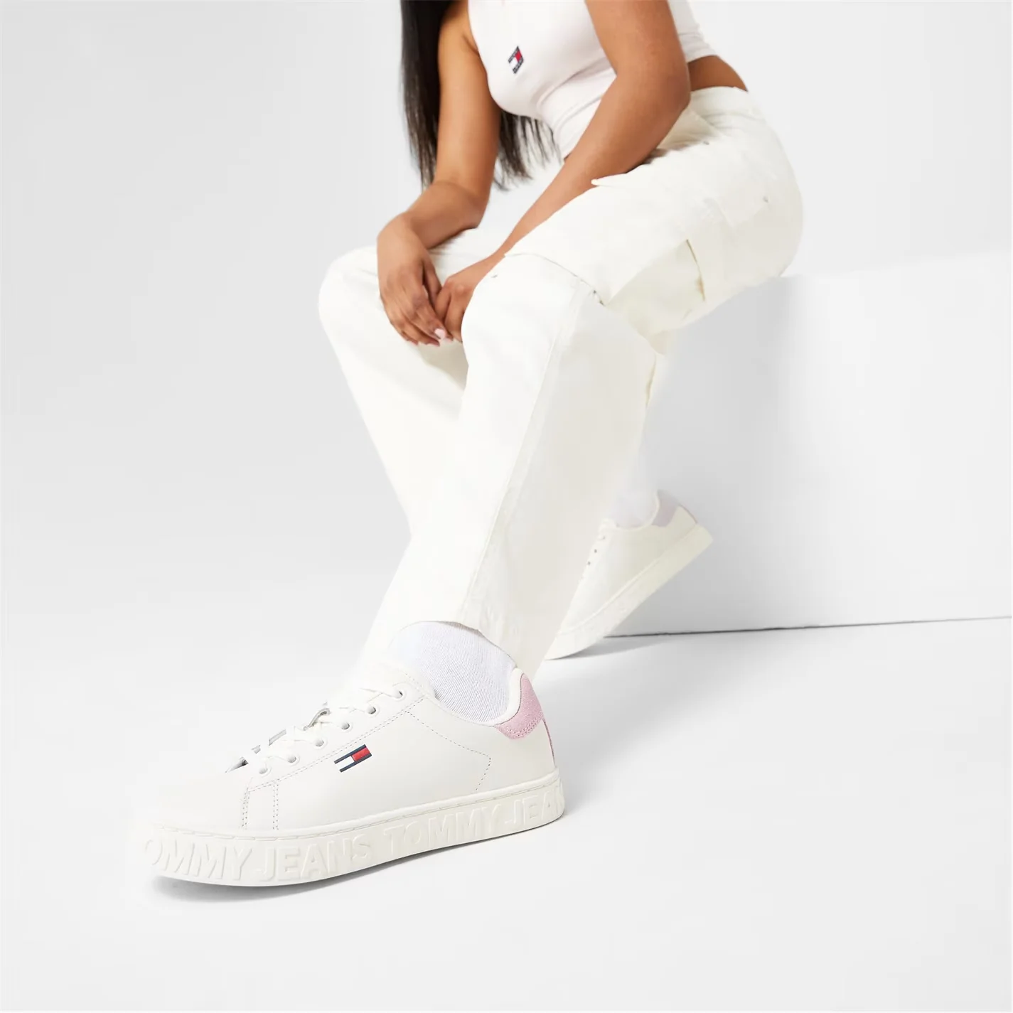 LOGO MIDSOLE LEATHER LOW TOP TRAINERS - Image 5