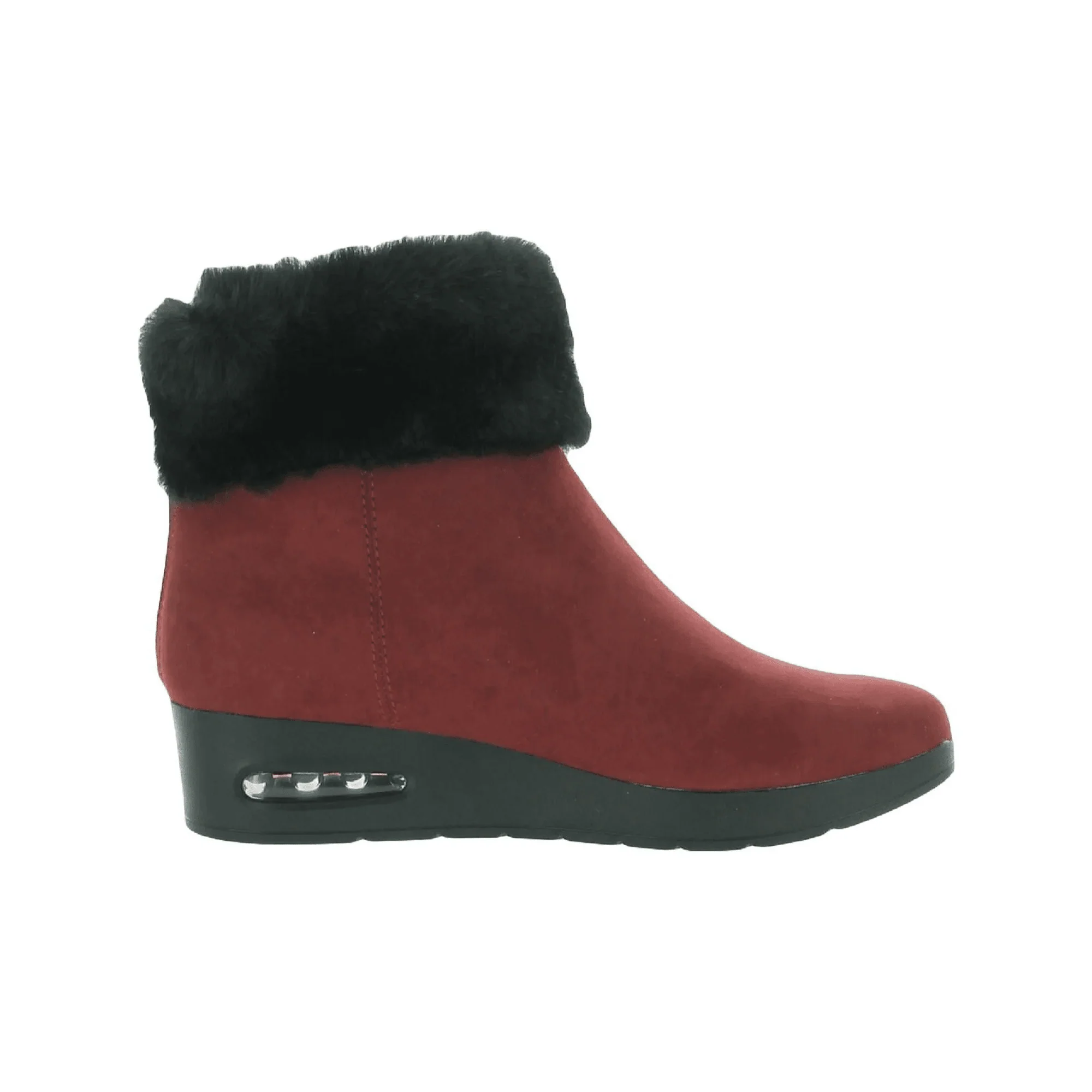 DKNY Womens Abri Faux Suede Faux Fur Booties