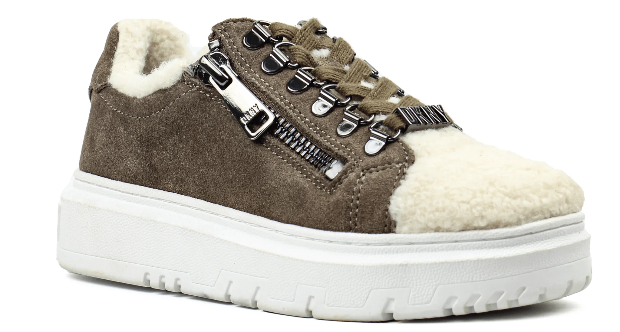 DKNY Matti fleece Lace Up Sneakers - Image 2