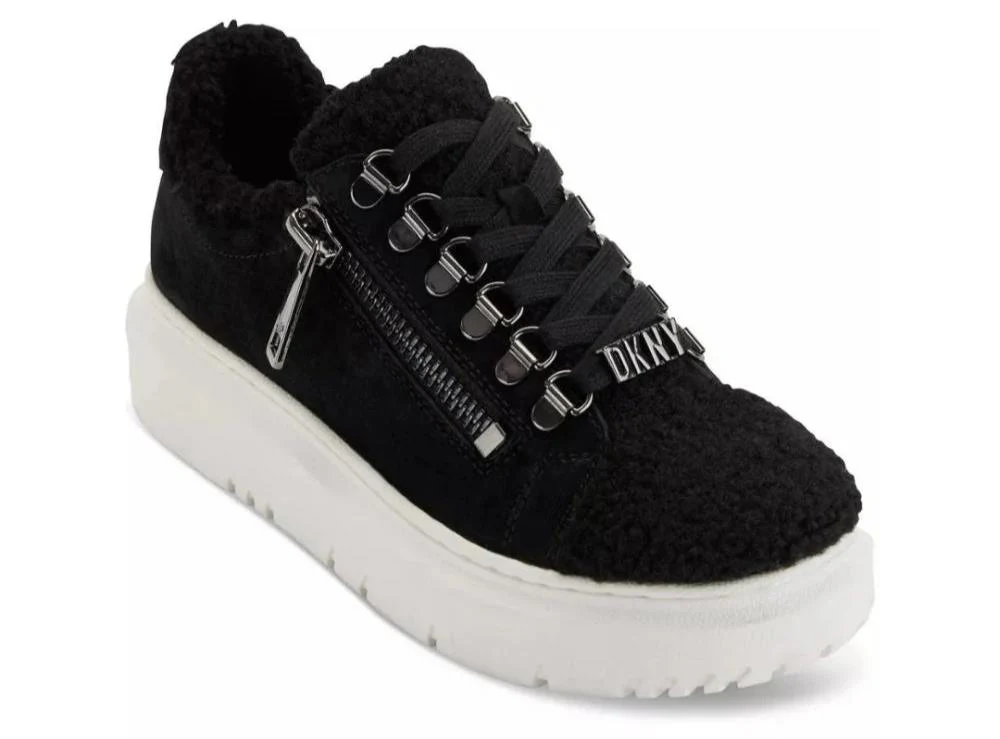 DKNY Matti fleece Lace Up Sneakers - Image 2