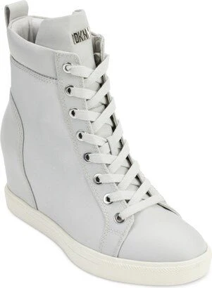 DKNY Women's Calz Lace-Up High-Top Wedge Sneakers - Image 2
