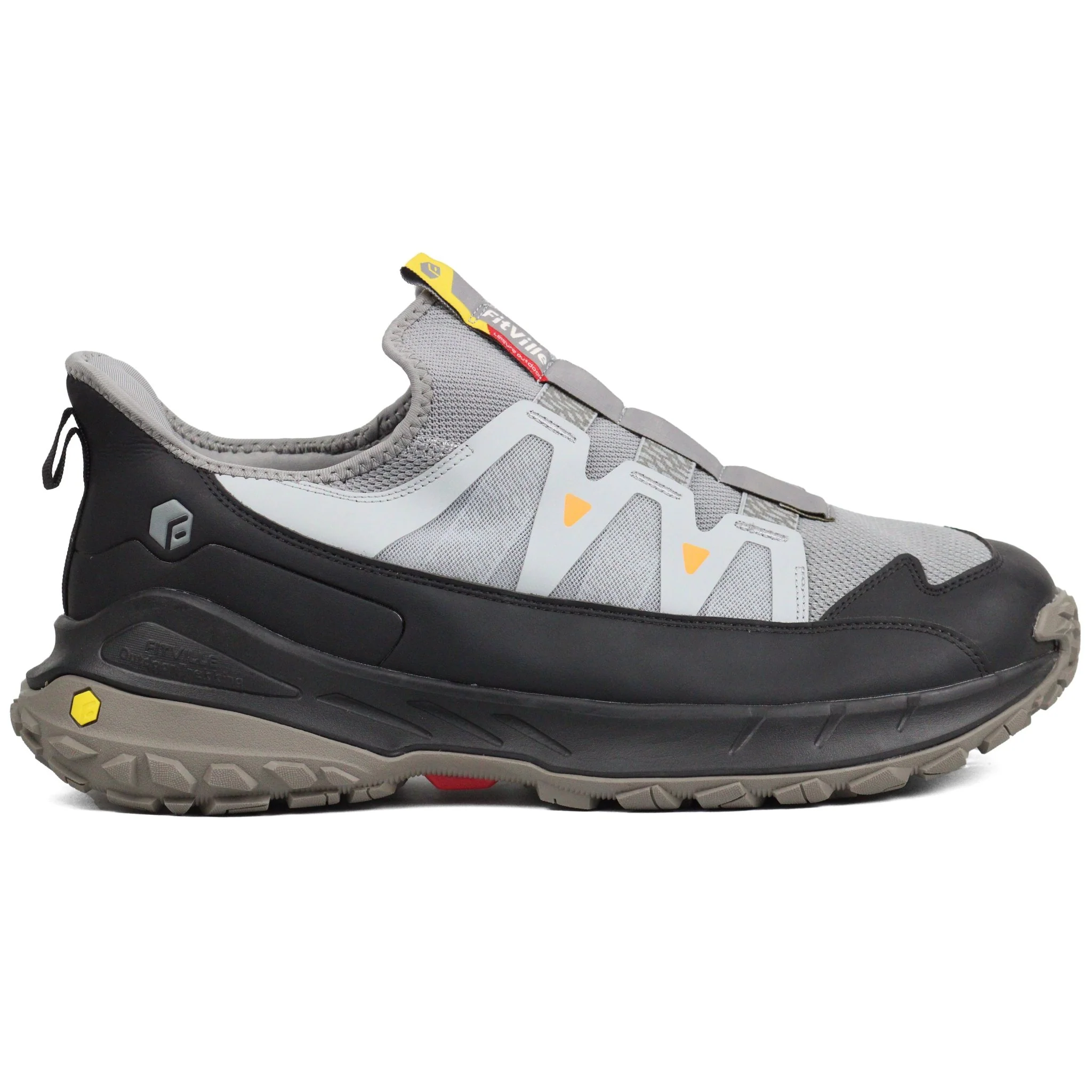 FITVILLE Mens Extra Wide Walking Trainers Slip On GRBR