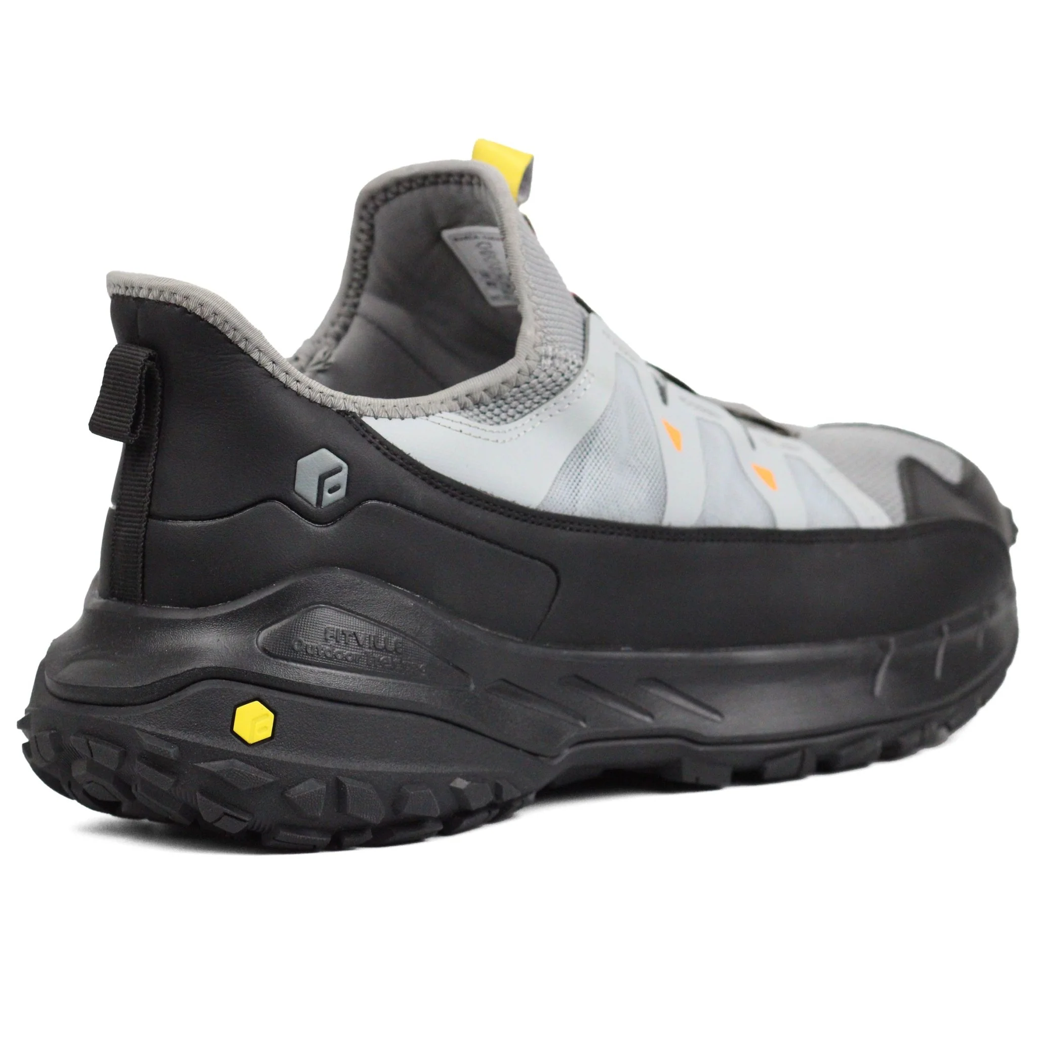 FITVILLE Mens Extra Wide Walking Trainers Slip On Gry - Image 3