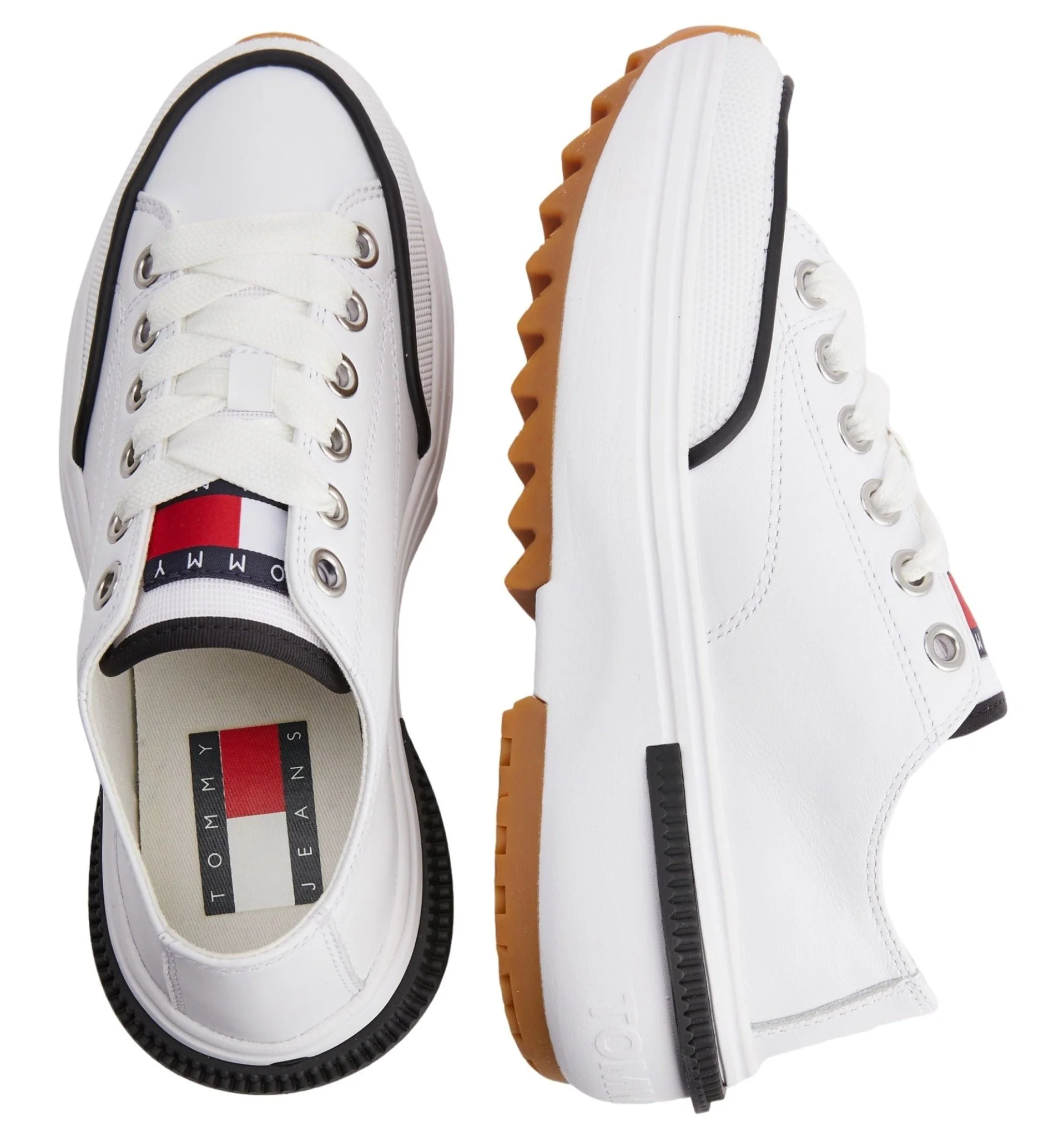 TOMMY HILFIGER FLATFORM CLEAT LEATHER TRAINERS - Image 4