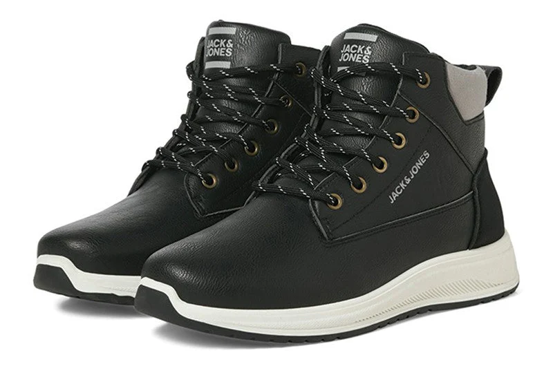 JACK & JONES Mens Alaska PU Nubuck Boots Anthracite - Image 2