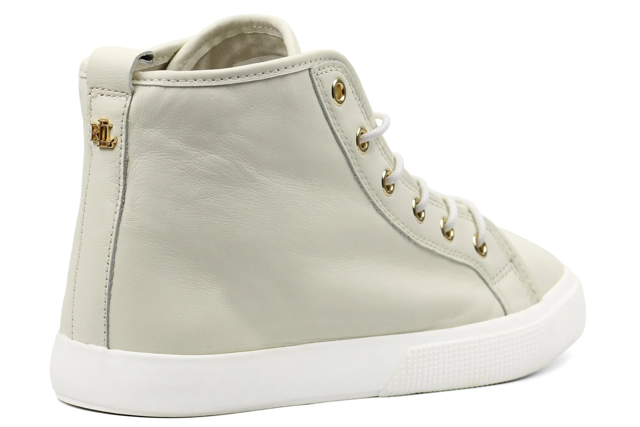 RALPH LAUREN Jinger Cream Leather High Top - Image 3
