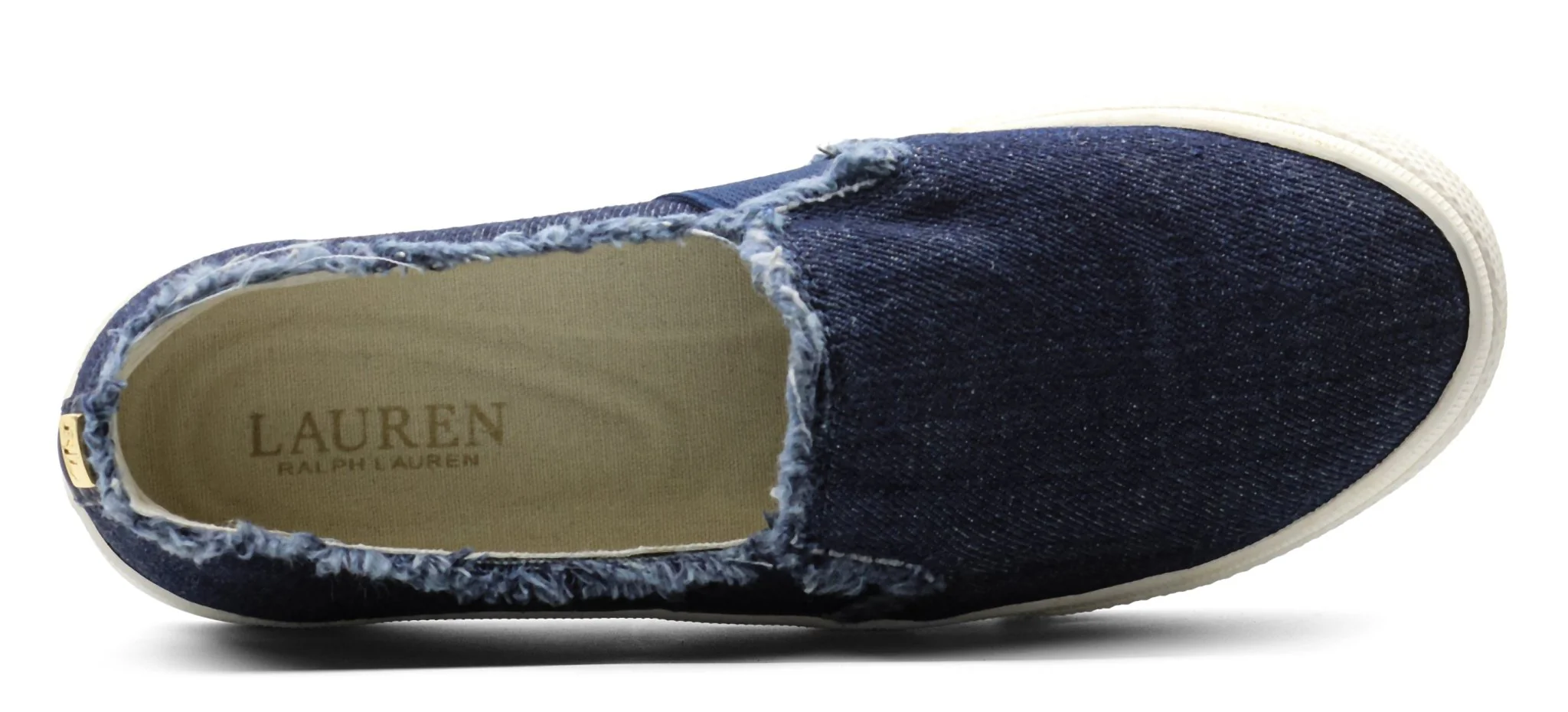 RALPH LAUREN Jinny Fray Faux-Leather Trainer - Image 4