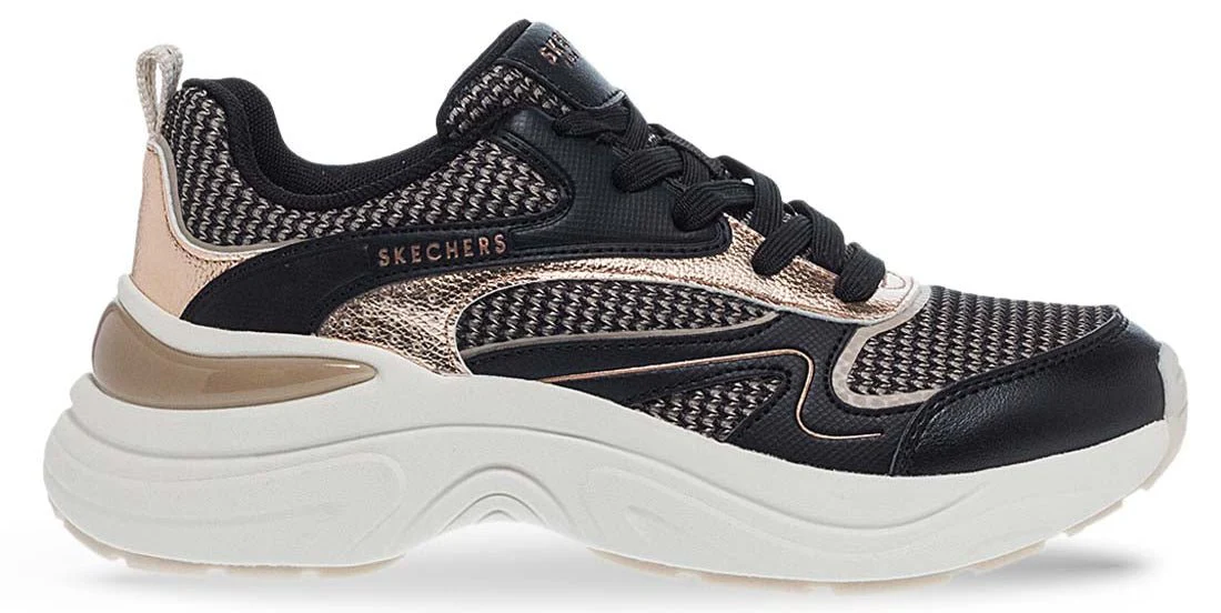 SKECHERS Hazel Metallic Soiree Lace Up Sneakers