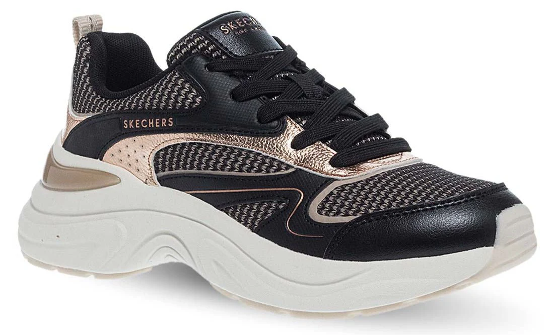 SKECHERS Hazel Metallic Soiree Lace Up Sneakers - Image 2