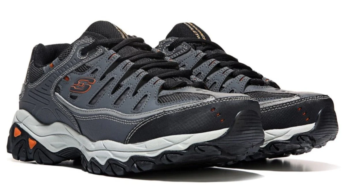 SKECHERS Men's After Burn Memory Foam X-Wide Sneaker - Image 2