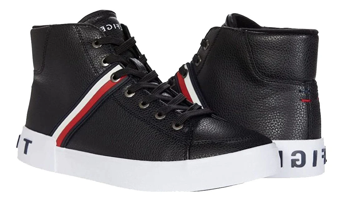 Men's Logo High-top Sneakers In Black - Image 3