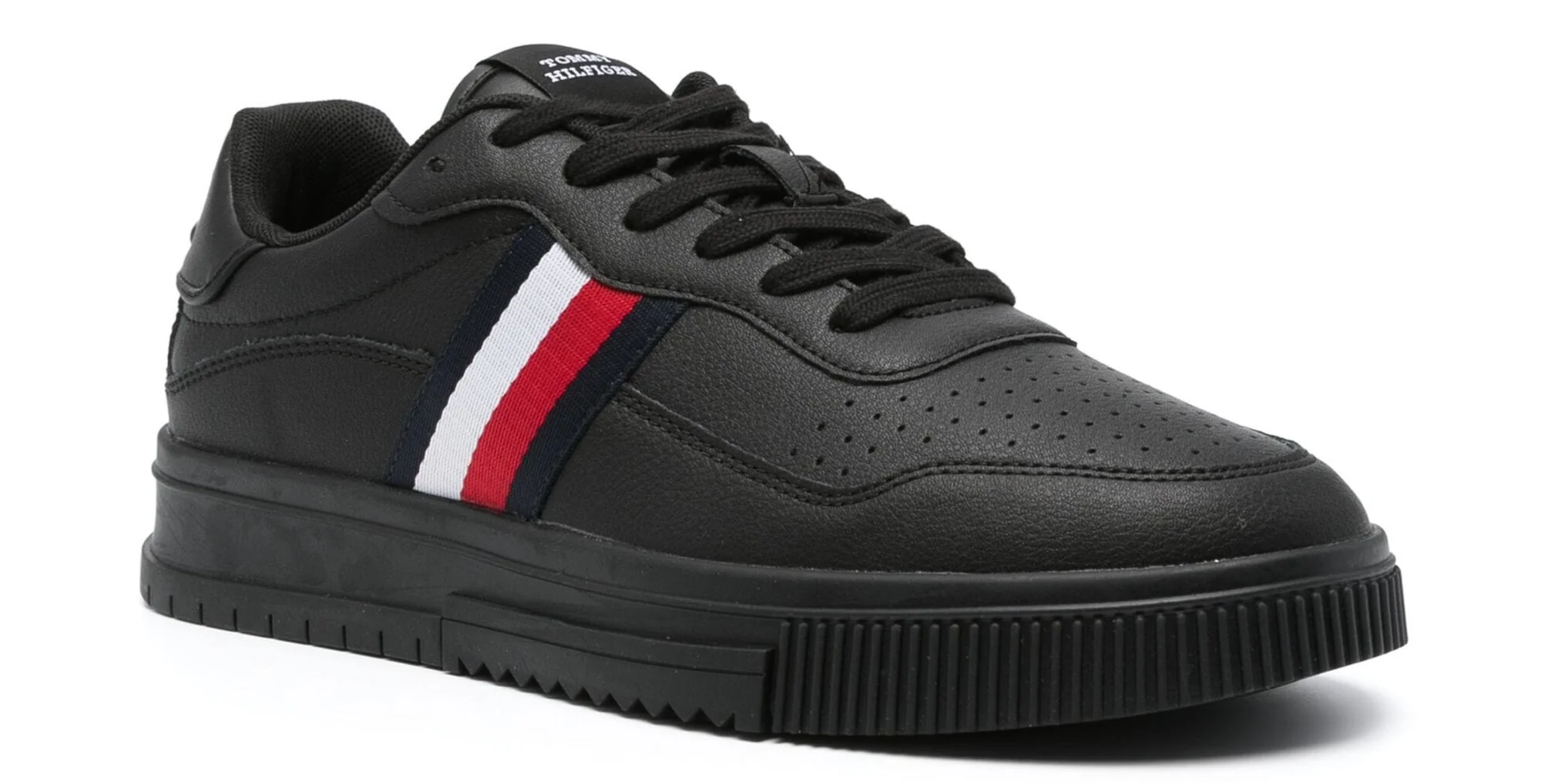 TOMMY HILFIGER Signature Tape Lace-Up Cupsole Trainers - Image 2