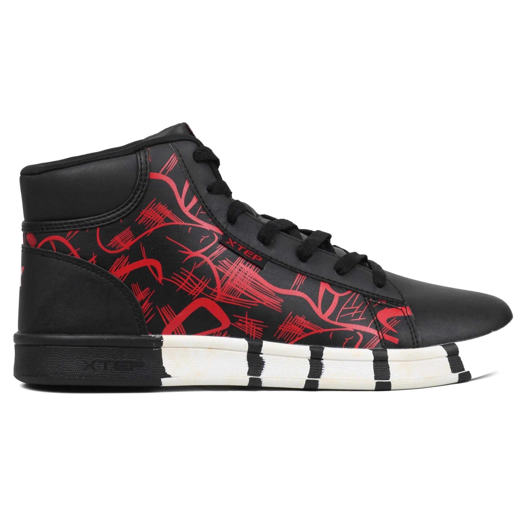 XTEP men's high-top skateboarding shoes BKRD