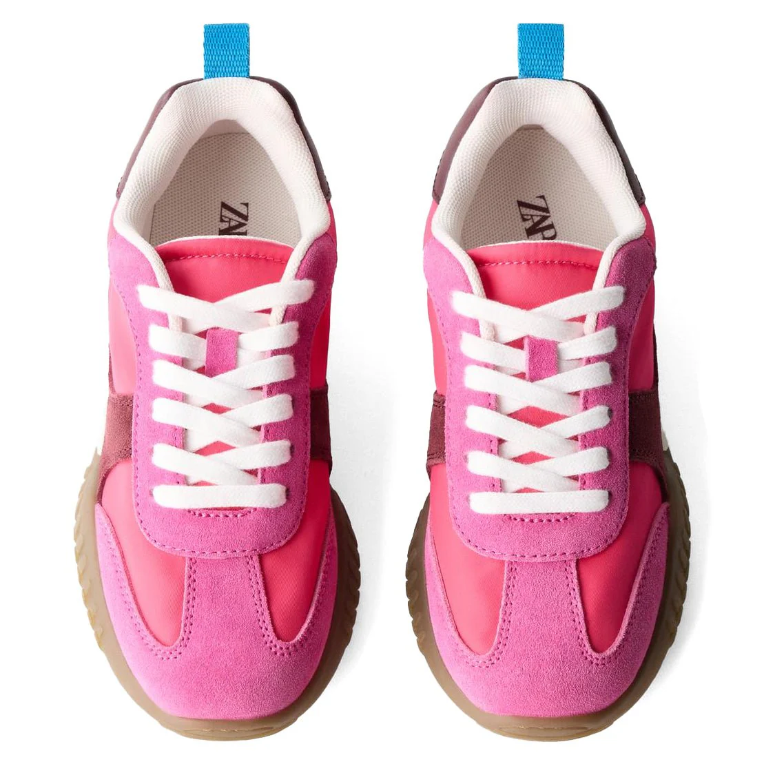 ZARA Combined Lace-Up Trainer Sneakers Pk - Image 4